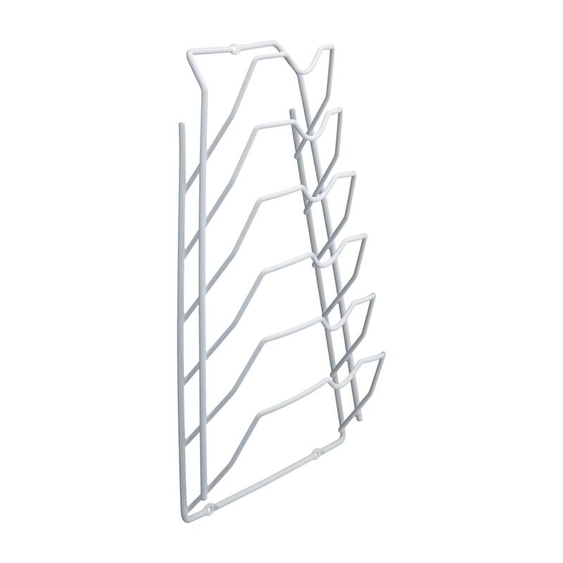 Organize It All 6 Section Cabinet Door Lid Rack in White - 10.62 x 4.00 x 16.62"