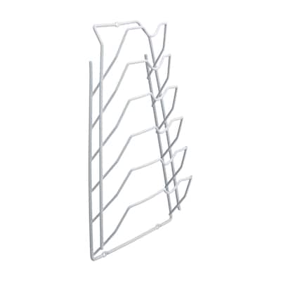 Organize It All 6 Section Cabinet Door Lid Rack in White - 10.62 x 4.00 x 16.62"