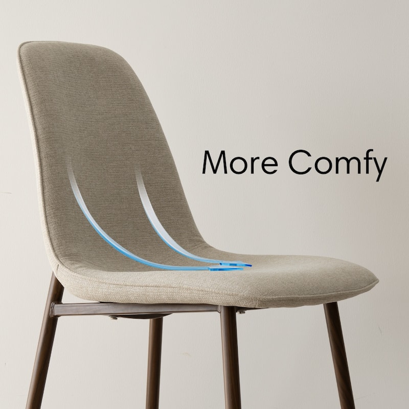 Modern Solid Back Side Dining Chair Walnut leg(Set of 4)