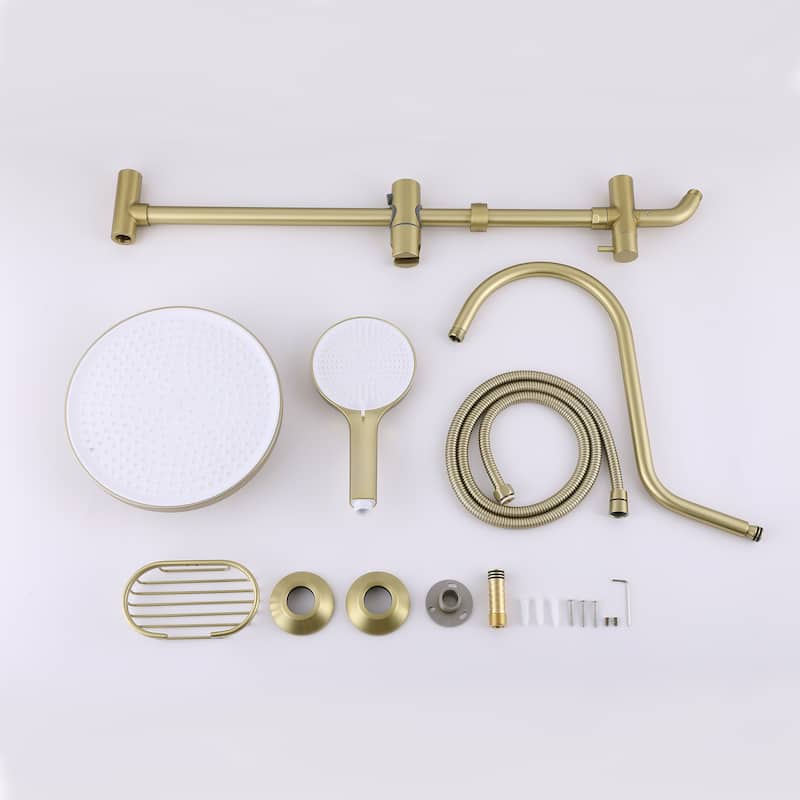 Wall-mounted complete shower system with soap dish (not including the rough-in valve)