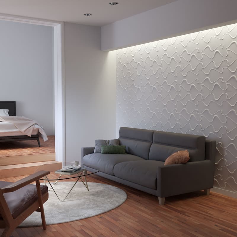 19 5/8"W x 19 5/8"H Versailles EnduraWall Decorative 3D Wall Panel, White