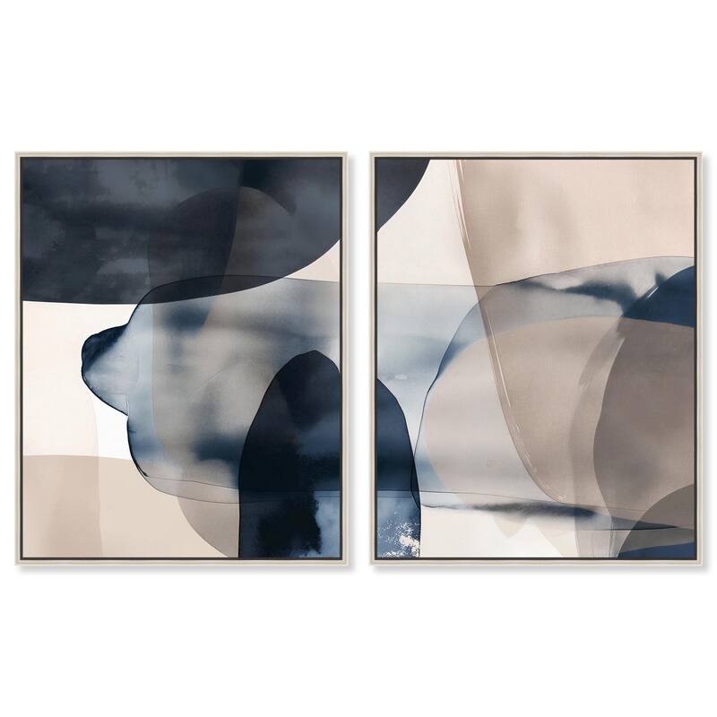 Monochrome Movement Canvas Set of 2 by Art Remedy - 24" x 30" - Silver
