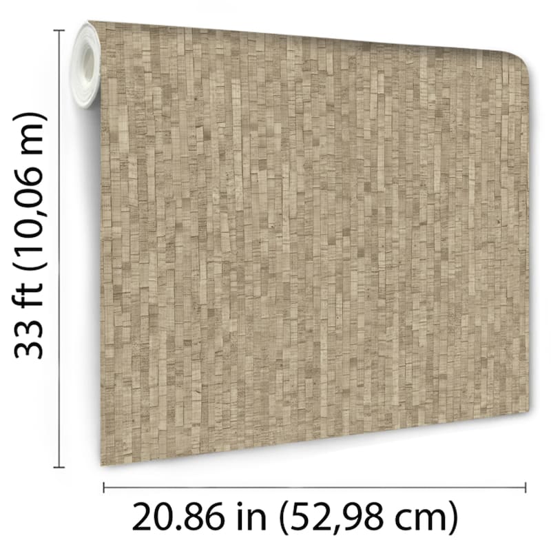 Veer Decor Faux Natural Straw Wallpaper