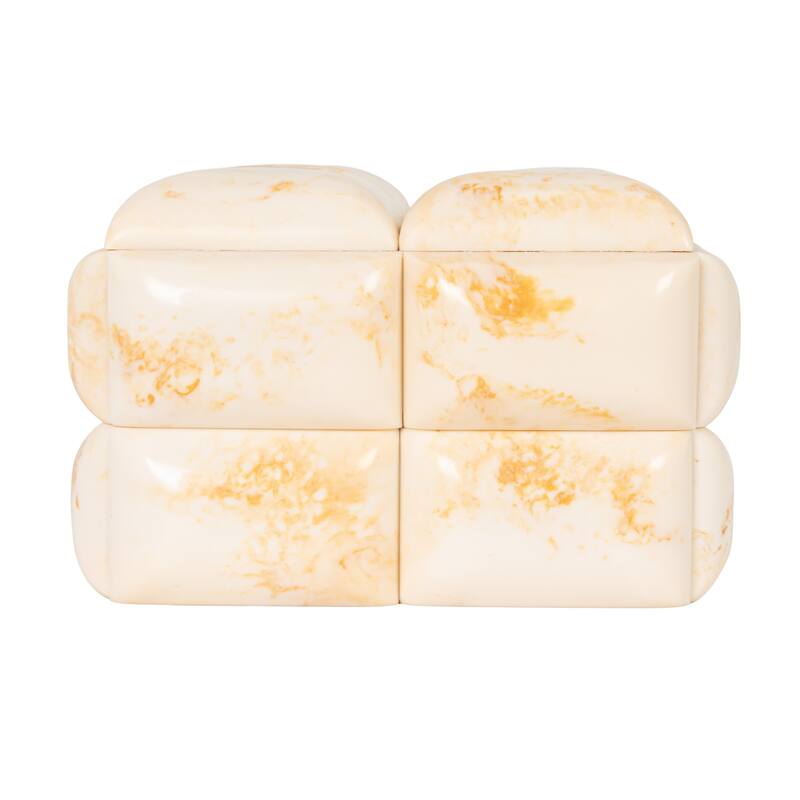 Marbled Resin Studded Decorative Storage Box with Lid - 7.0"L x 7.0"W x 4.25"H