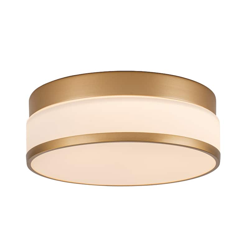 Selectable LED Flush Mount Ceiling Light with Frosted Glass - Gold
