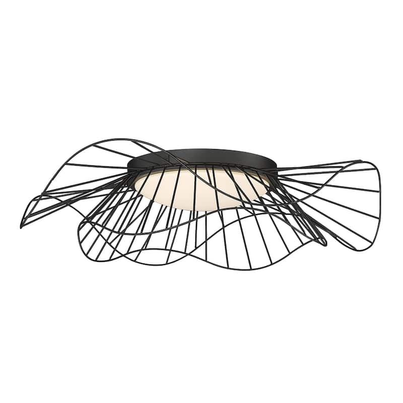Golden Lighting Elena Integrated LED Flush Mount in Natural Black