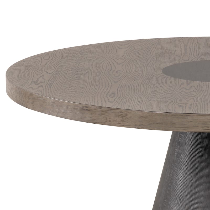 Furniture of America Callum Modern Rustic Oak Solid Wood 54-inch Round Dining Table