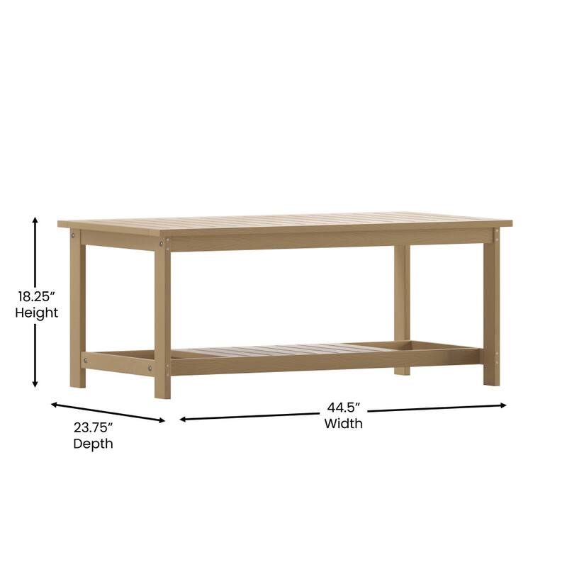 Indoor/Outdoor Poly Resin 2-Tier Adirondack Coffee Table