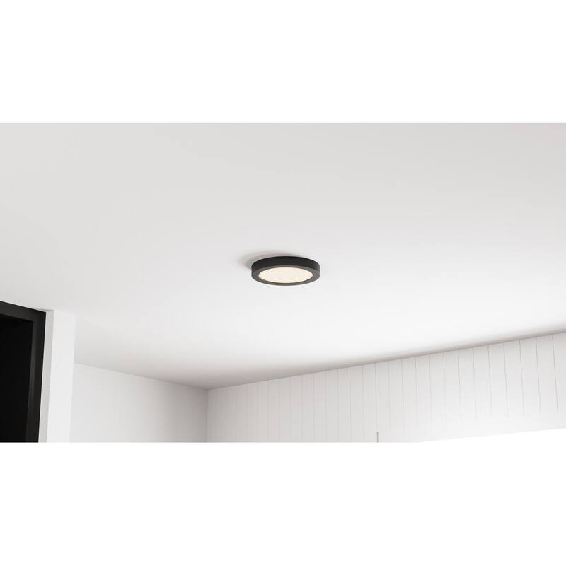 Outskirts Integrated LED Earth Black Flush Mount with CCT Switch