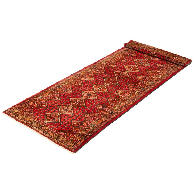 ECARPETGALLERY Hand-knotted Konya Anatolian Red Wool Rug - 3'7 x 9'11
