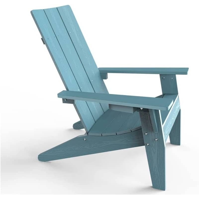 WINSOON Adirondack Chair with Cup Holder All Weather,Made Of HIPS