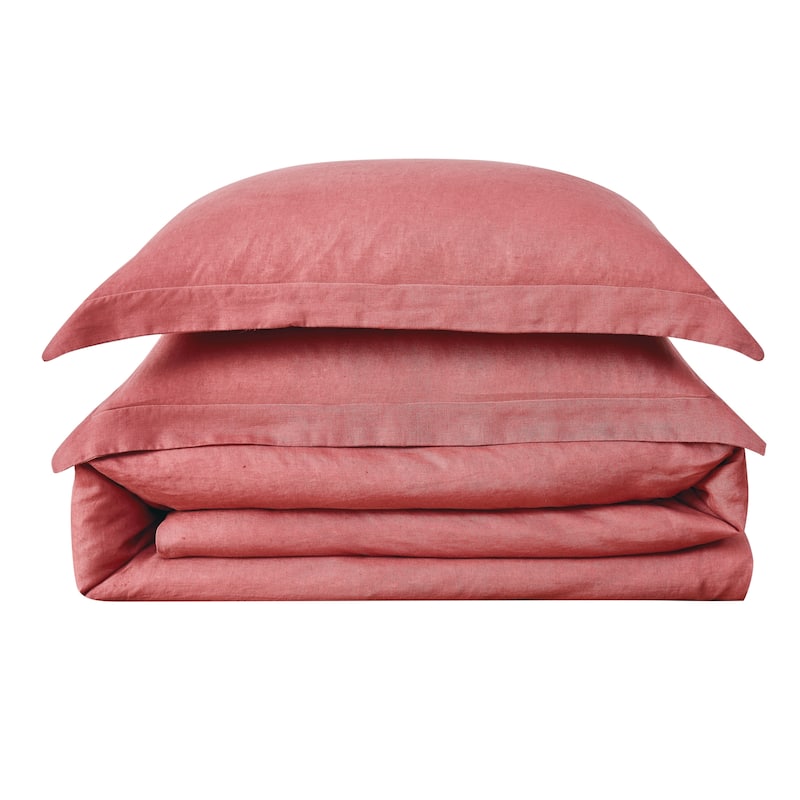 Brooklyn Loom Natural Flax Linen 3-piece Duvet Cover Set