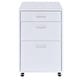 White Wooden 3-Drawer File Cabinet with Universal Wheels - Suitable for ...