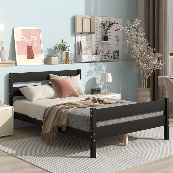 slide 2 of 39, Contemporary Bed with Headboard and Footboard for Comfort