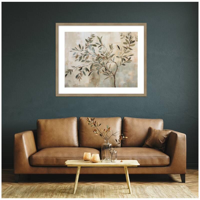 Kate and Laurel Olive Tree Abstract No. 31 by The Creative Bunch Studio Framed Wall Art Print