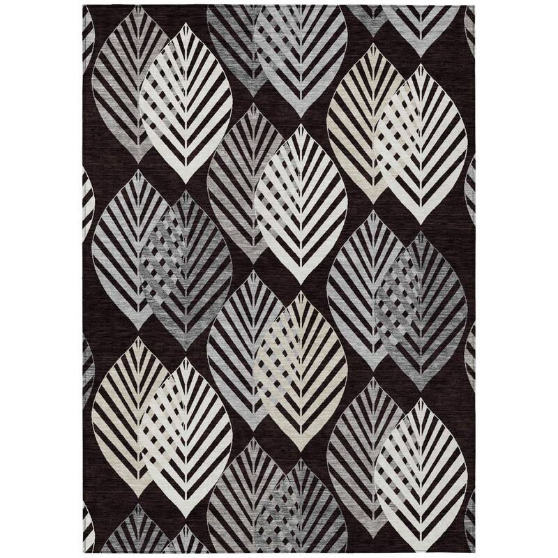 HomeRoots Floral Transitional Rectangle Outdoor Rug