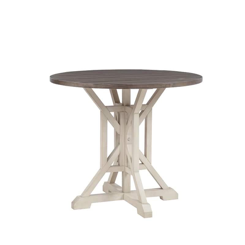 Belsey Round Solid Wood Counter Table - Cream