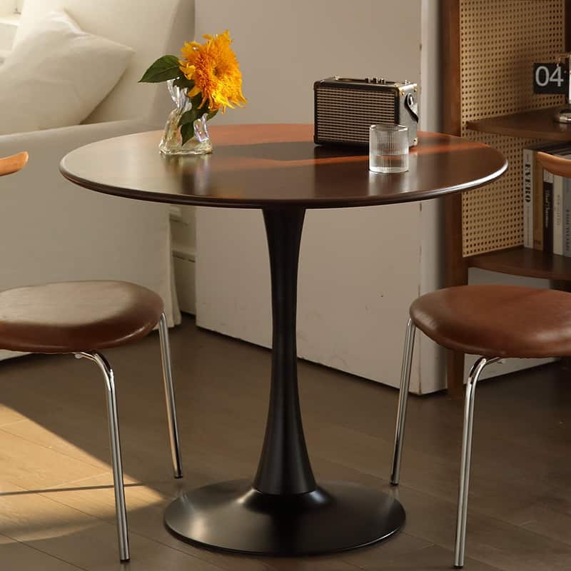 24 Inch Modern Round Dining Table, MDF Top and Steel Base Tulip Round Kitchen Table, Coffee Table, Oval Dining Table