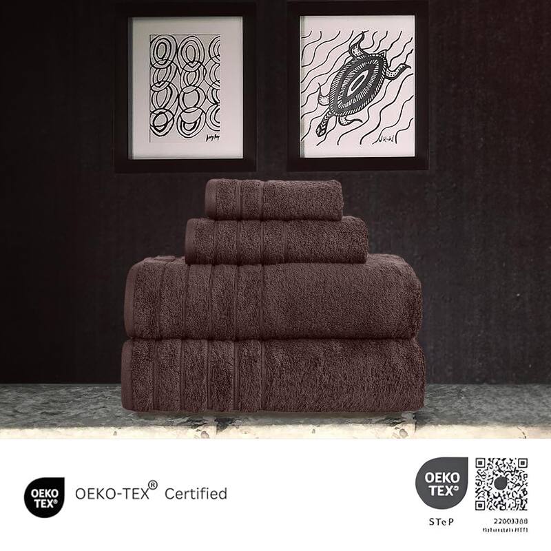 Classic Turkish Towels 4 Piece Cotton Towel Set, Absorbent Hotel & Spa