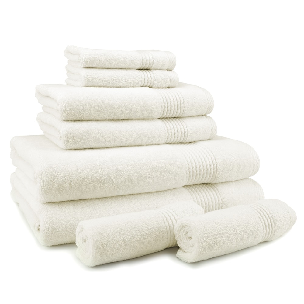 East'N Blue Lara Turkish Cotton Bath Towel Set (Set of 8) - (2 Bath Towel, 2 Hand Towel, 4 Washcloth)