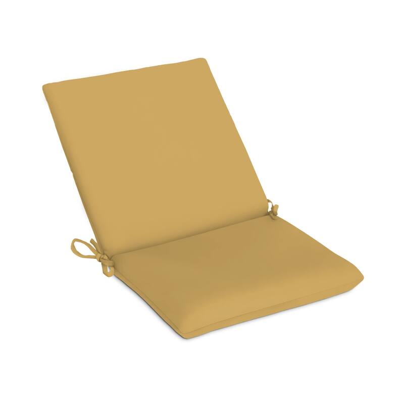 Casual Cushion Solid 1-Piece Outdoor Iron Dining Seat/Back Chair Pad, 19"W x 36"L, Red - 19"W x 36"L - Camel