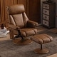preview thumbnail 6 of 27, MCombo Swivel Recliner with Ottoman, Reclining Chair with Massage, Faux Leather Lounge Chair