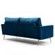 Modern Loveseat Square Arms Upholstered Velvet Sofa with Pillows