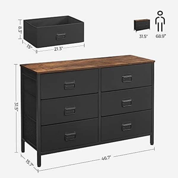rustic brown and black dresser Covetown Dresser and Mirror in Brown by Ashley main image 1