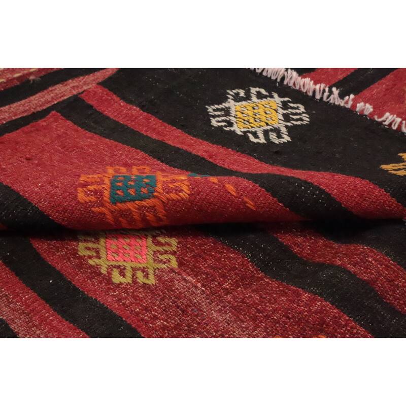 Hand Woven Oriental 100% Wool Carpet Southwestern Tribal Multi-Colored Kilim Area Rug - 10' 3'' X 6' 4''