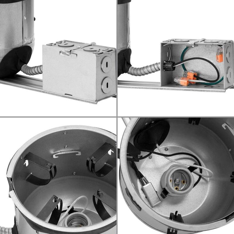 6 in. Steel Recessed Shallow New Construction Housing with Quick Link Connector for 6 in. Trim - Medium
