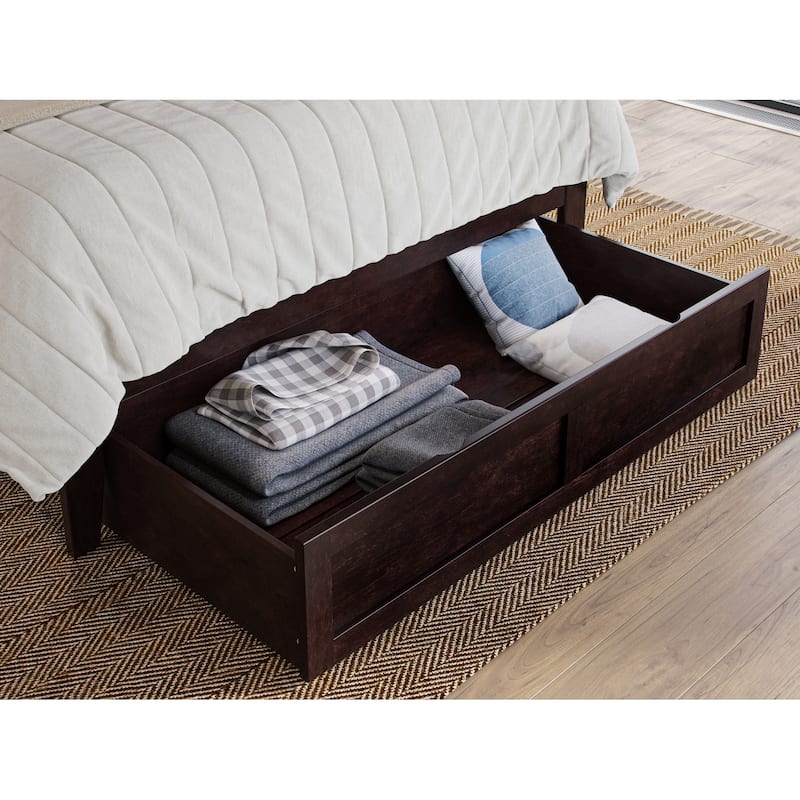 AFI Warren Platform Bed with Foot Drawer and Charging Station