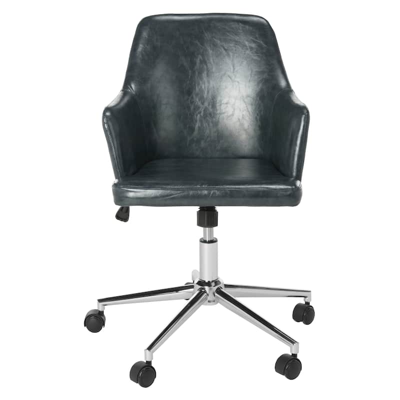 SAFAVIEH Carbon Sopho Loft Kenton Swivel Office Chair - 24Wx24Dx35H - Dark Grey/Chrome