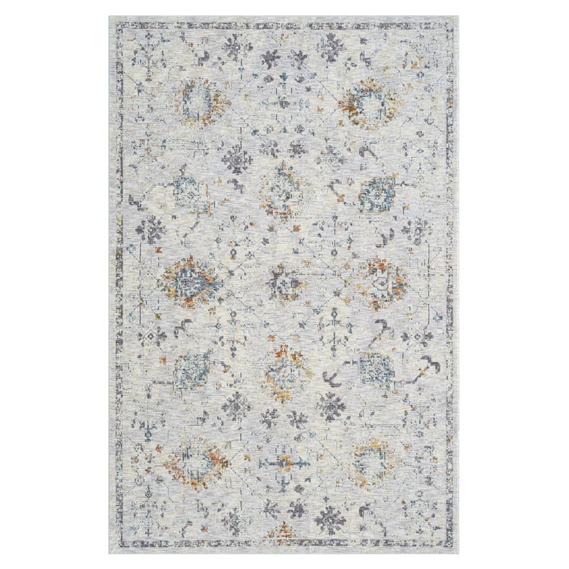 Reeves Traditional Gray/Beige Performance Indoor Area Rug by Sevita - 5' x 8'