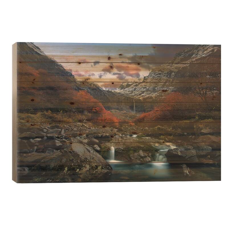 Throat Of The Earth Print On Wood by Rodrigo Gerhardt Barbosa - Multi-Color - 18x26x1.5