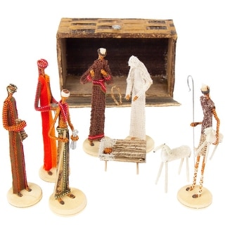 Nativity Set Banana Leaf W/Star Kenya - Trade Central