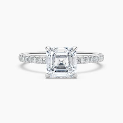 Auriya 14k Gold Lab Grown Asscher Diamond Luxe Hidden Halo Engagement Ring 1.00 to 5.00 ct. tw. (F-G, VS)