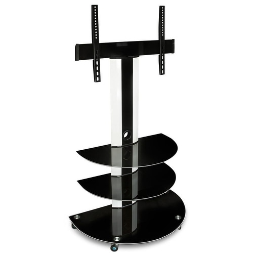 Mount-It! TV Cart Mobile TV Stand with Mount and AV Shelves