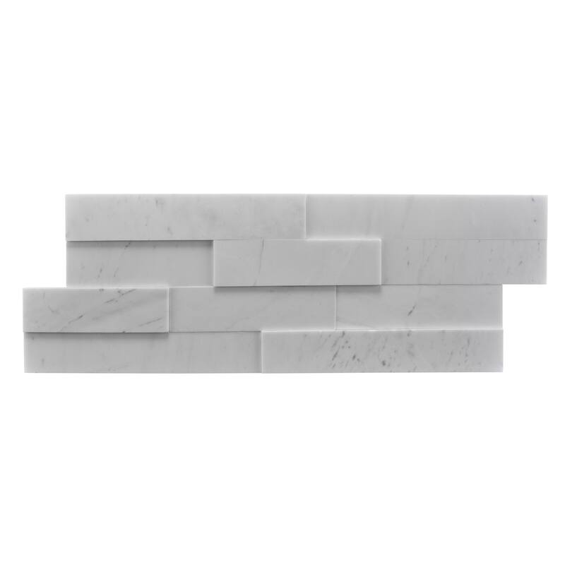 Cliffside 8 in. x 22 in Panel and 8 in. x 24 in. Corner Honed Marble Wall Tile