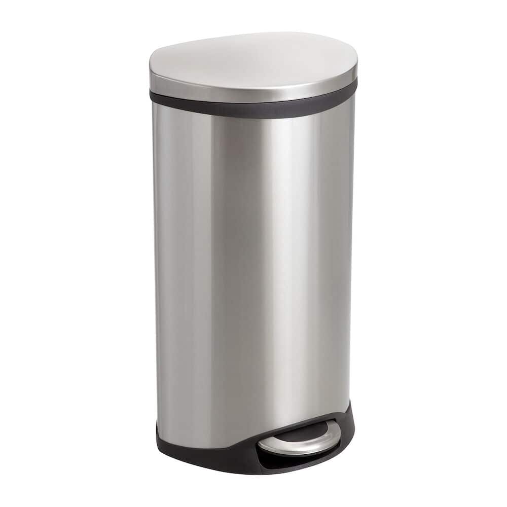 7.5 Gallon Step-On Garbage Can, Stainless Steel Trash Can