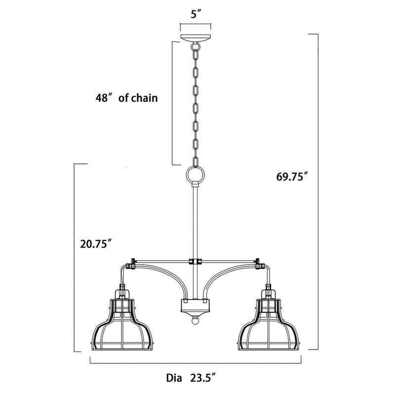 Black and Antique Gold 3-Light Chandelier with Clear Glass Shade