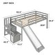 preview thumbnail 6 of 4, Grey Twin Size Pine Wood Loft Bed with Slide and Guardrails