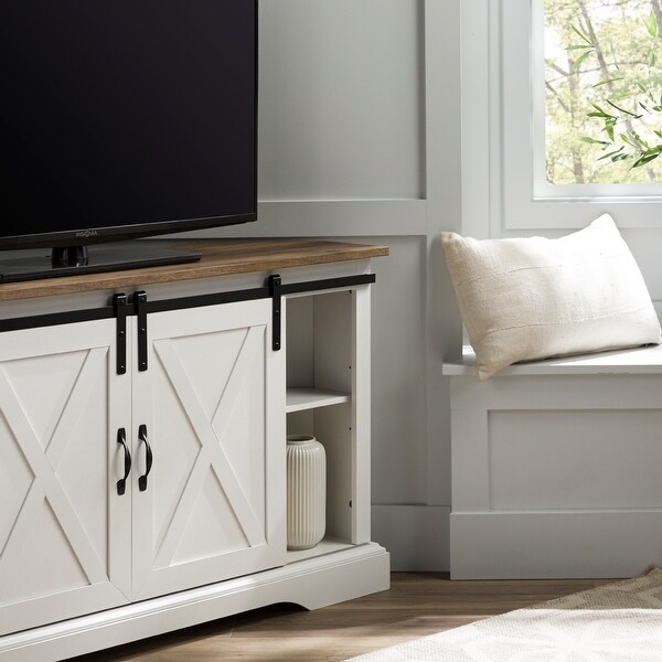 Sliding barn door corner tv stand cheap