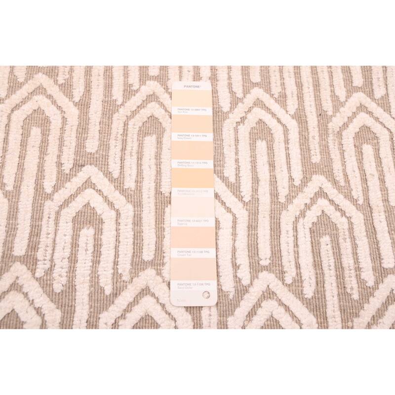 ECARPETGALLERY Hand Loomed Elysian Ivory, Taupe Rug - 7'9 x 9'10