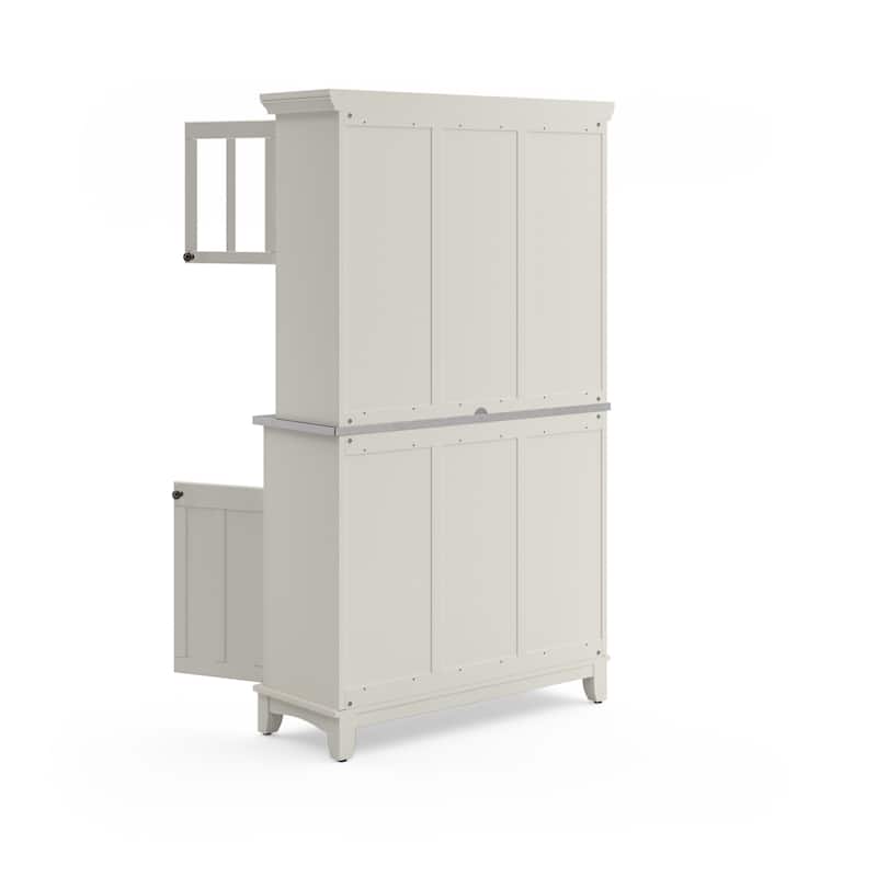 Homestyles Buffet Of Buffets Off-White Wood Buffet with Hutch - 44" x 17" x 72"