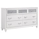 preview thumbnail 14 of 57, Barzini Upholstered Bedroom Set White with Wingback Headboard