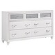 preview thumbnail 28 of 57, Barzini Upholstered Bedroom Set White with Wingback Headboard