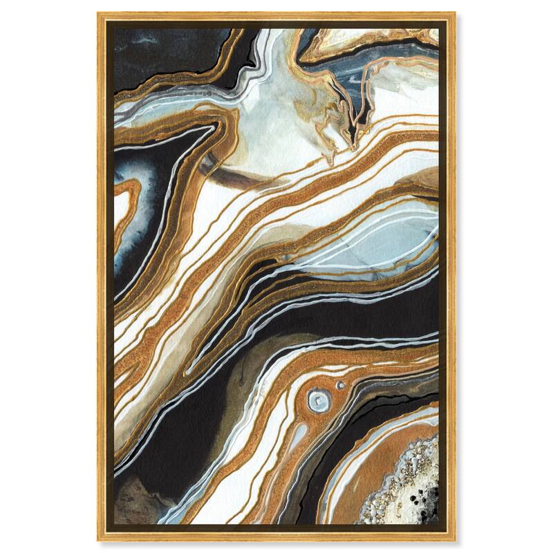 Art Remedy Black And Gold I Framed Mineral, Agate & Geode 1 Piece Canvas Wall Art - 37 x 55 - Gold