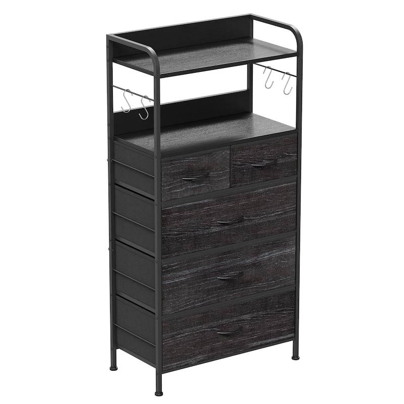 5 Dresser Drawers for Bedroom with Shelves