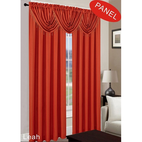 Shop Leah Jacquard Rod Pocket Window Panel Rust 54x84