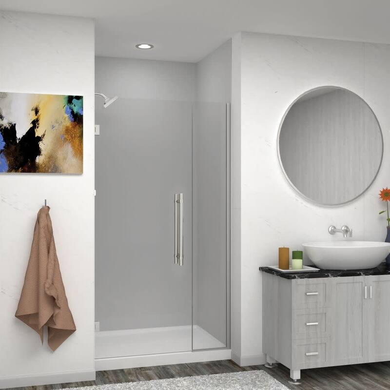 Transolid EHTB42307610C-BK Elizabeth 76" High x 42" Wide Hinged Semi - Brushed Stainless